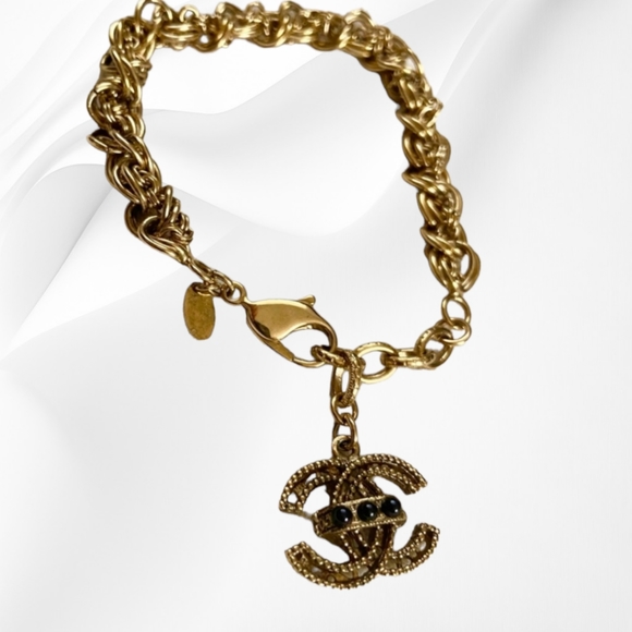 CHANEL | 2011 Fall 24k Gold Plated CC Charm Bracelet - Picture 5 of 11